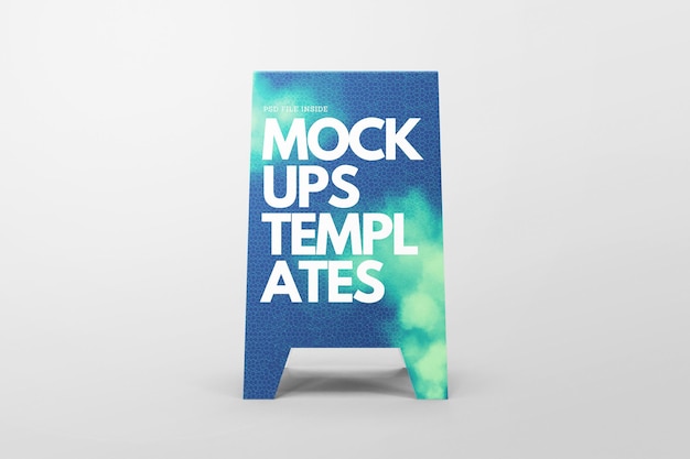 Mockup di un cartello a forma di A per la pubblicità e la promozione