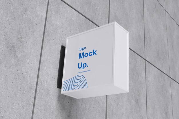 Mockup di un cartello all'aperto quadrato