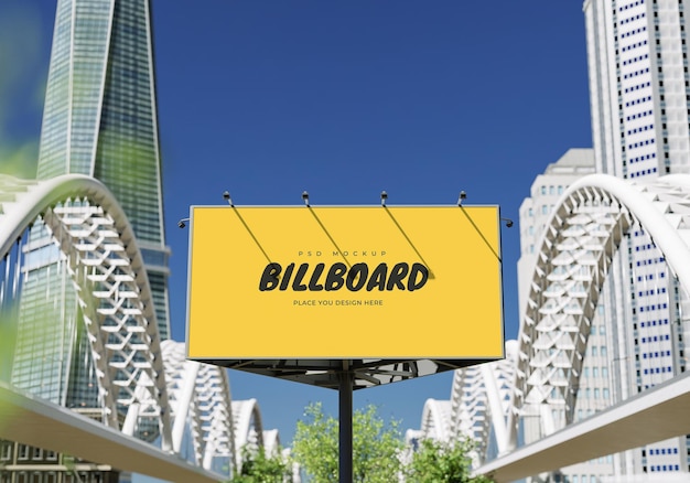 Mockup di un cartellone pubblicitario rettangolare Psd