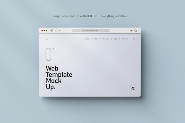 Mockup di un modello web minimalista