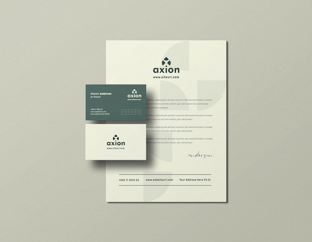 Mockup di un set di cancelleria