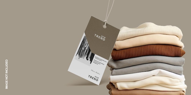 Mockup di una pila di maglioni neutri