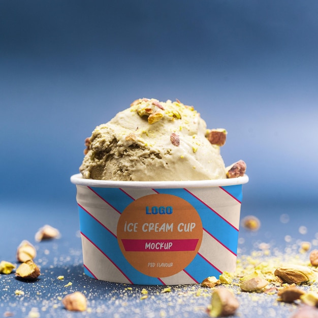 Mockup di una tazza di gelato