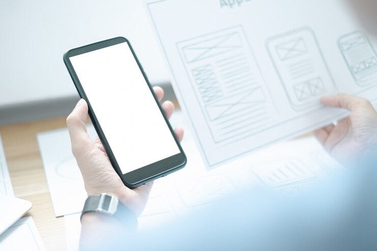 PSD mockup di ux graphic designer creativo smartphone interfaccia di sviluppo del processo di applicazione per il telefono cellulare web