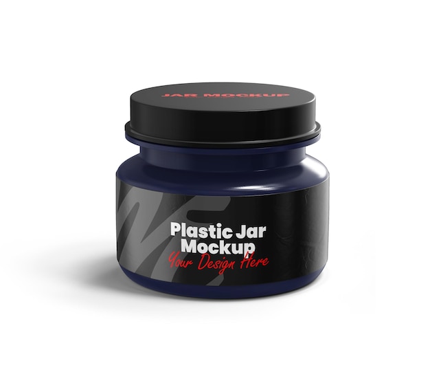 Mockup di vasetto cosmetico in plastica realistico