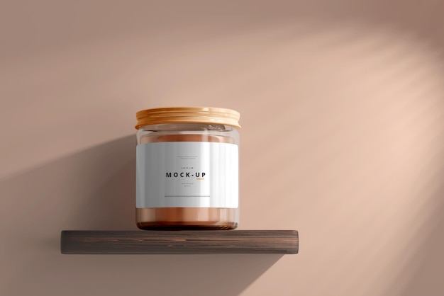 Mockup di vaso cosmetico in vetro