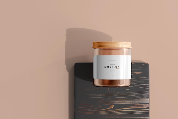 Mockup di vaso cosmetico in vetro