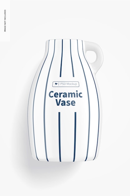 Mockup di vaso in ceramica, vista dall'alto