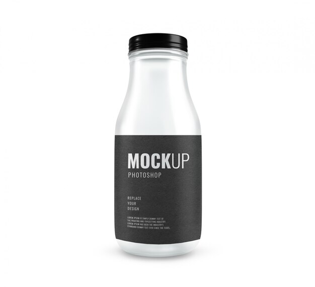 Mockup di vetro moderno bottiglia realistico