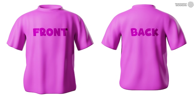 Mockup di vista anteriore e posteriore delle t-shirt rosa PSD