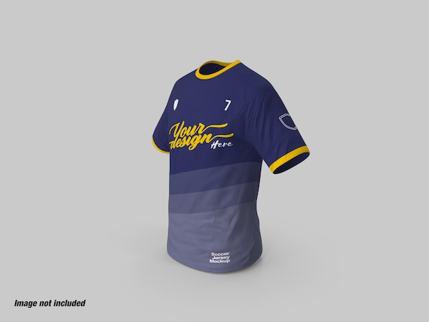 Mockup di vista laterale della maglia da calcio o da calcio