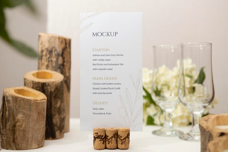 PSD mockup di vita reale del titolare del menu