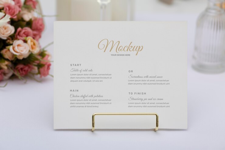 PSD mockup di vita reale del titolare del menu