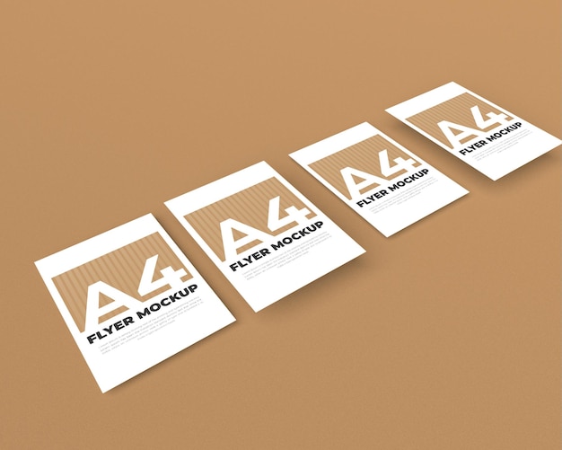 Mockup di volantini nel rendering 3d