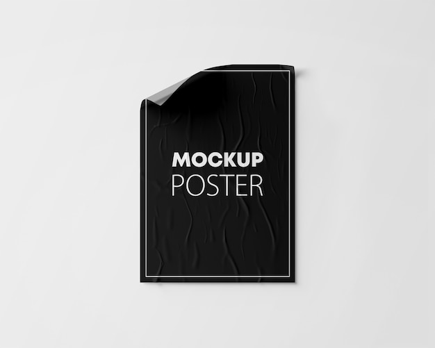 Mockup di volantini poster spiegazzato