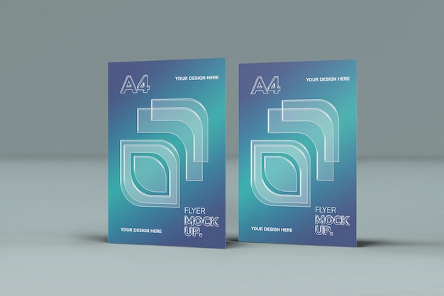 Mockup di volantino A4 con disegno gradiente