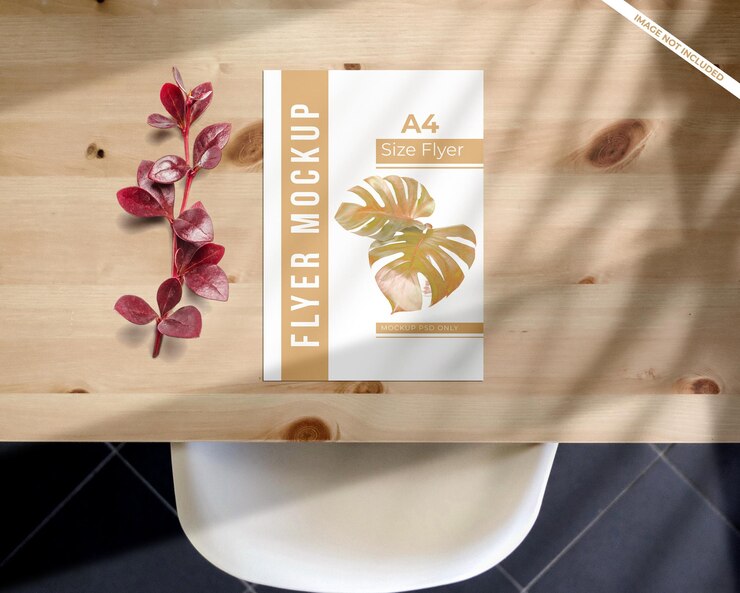 Mockup di volantino a4 minimalista pulito