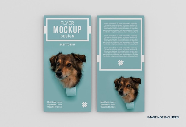 Mockup di volantino creativo per l'adozione di animali domestici