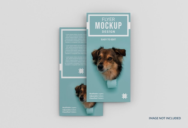 Mockup di volantino creativo per l'adozione di animali domestici