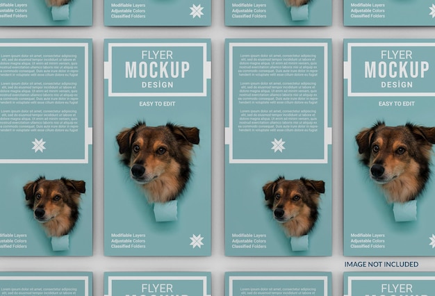 Mockup di volantino creativo per l'adozione di animali domestici