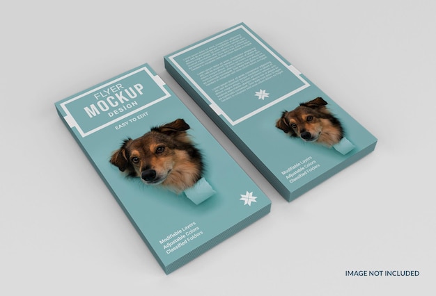 Mockup di volantino creativo per l'adozione di animali domestici