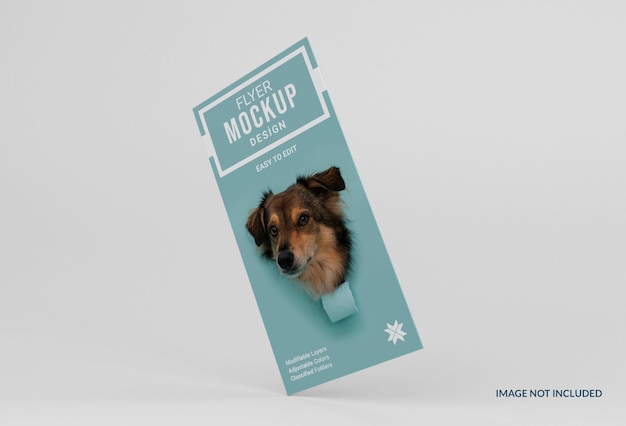 Mockup di volantino creativo per l'adozione di animali domestici