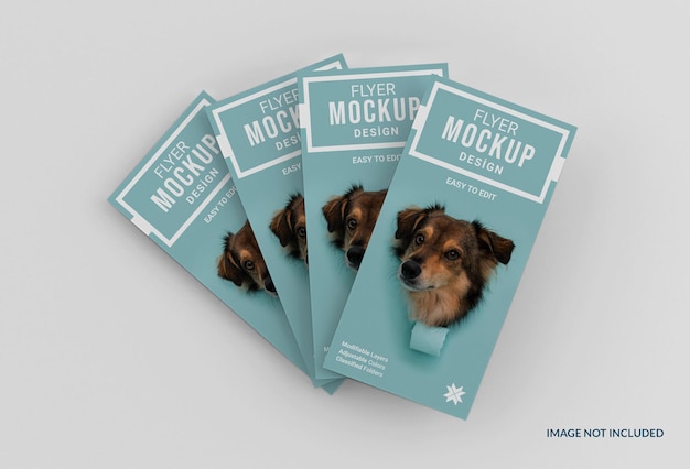 Mockup di volantino creativo per l'adozione di animali domestici