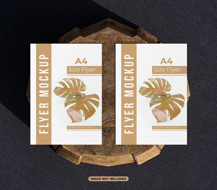 Mockup di volantino formato A4 fronte-retro