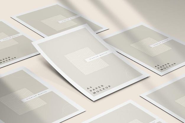 mockup di volantino o carta intestata Modello PSD di mockup di carta A4