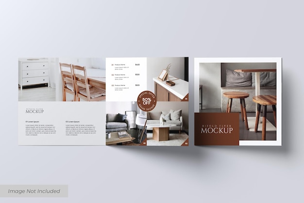 Mockup di volantino quadrato Bifold