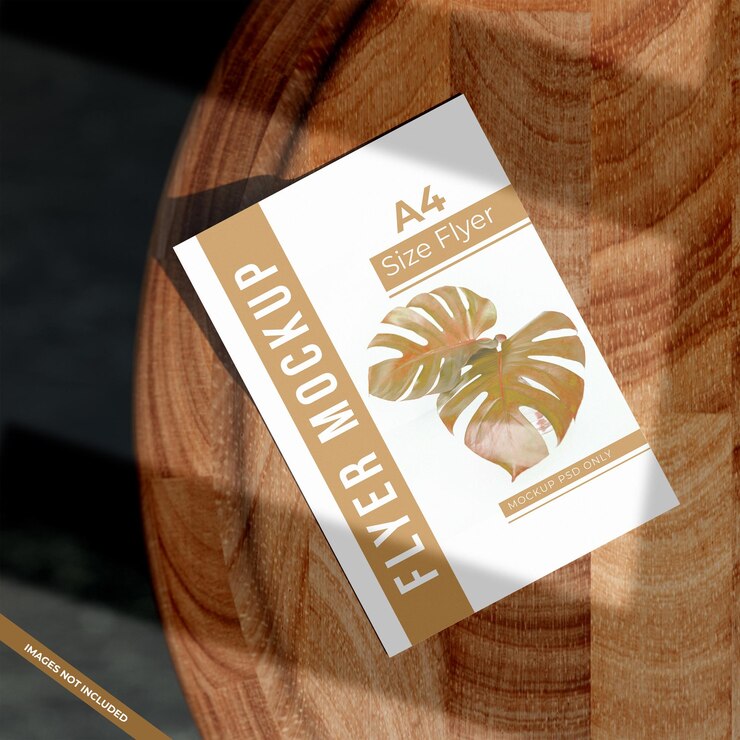 Mockup di volantino su un lato in formato A4