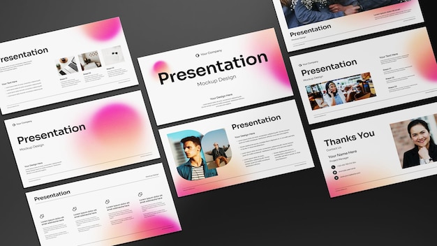 Mockup de diapositivas de presentación profesional y sombría