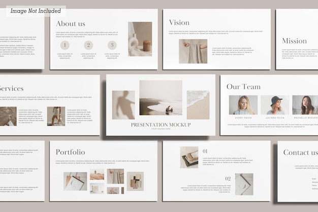 Mockup de las diapositivas de presentación