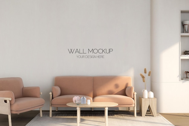 PSD mockup con diseño de pared