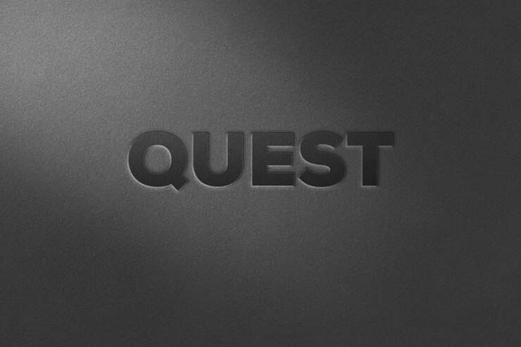 PSD mockup de diseño de plantilla de logotipo de quest branding psd