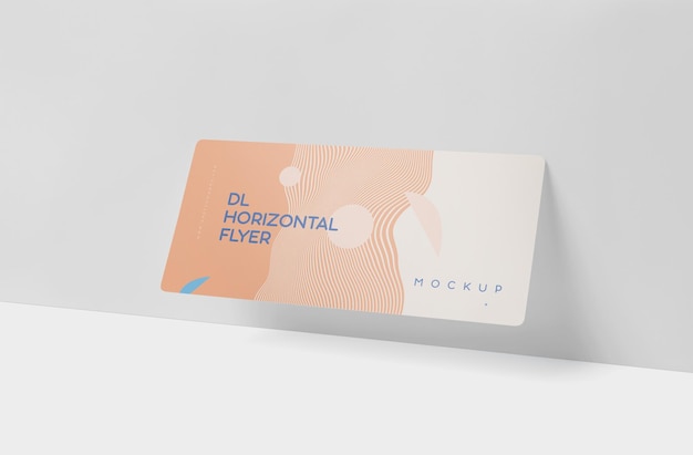 Mockup DL per volantino orizzontale ad angolo tondo