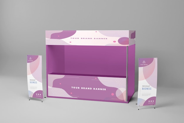 PSD mockup do estande da feira comercial