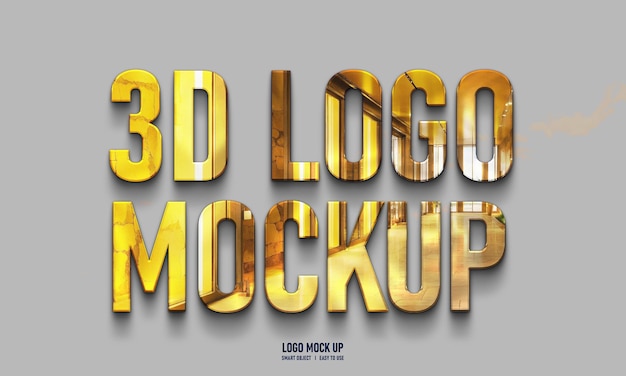 PSD mockup do logotipo psd 3d