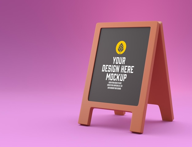 PSD mockup do quadro de menus de restaurantes de desenhos animados