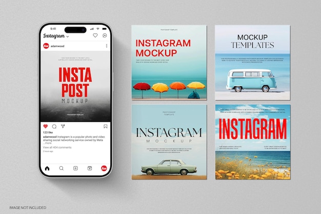 Mockup do UI do Instagram em PSD