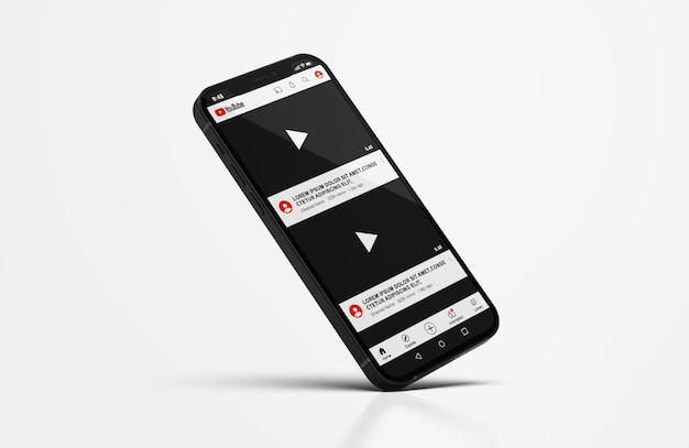 Mockup do Youtube no celular