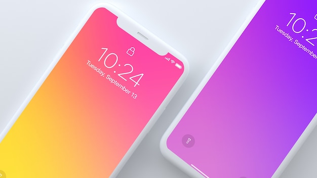 PSD mockup de dos smartphones