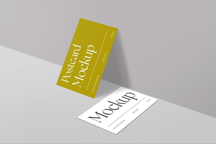 Mockup de dos tarjetas postales