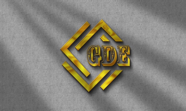 PSD mockup du logo en or bd