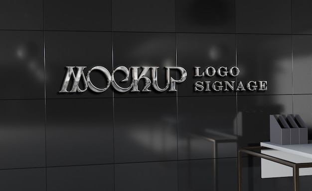 Mockup del efecto del logotipo de Chrome