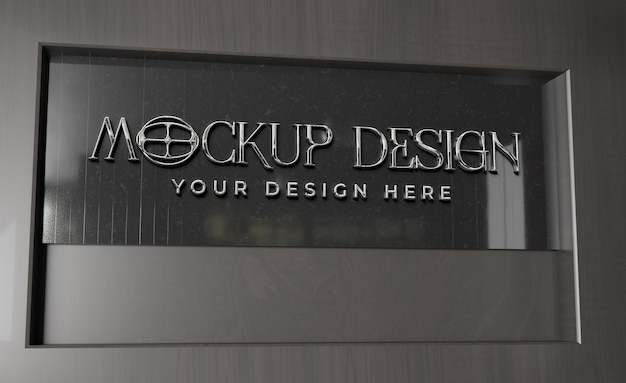 Mockup del efecto del logotipo de Chrome