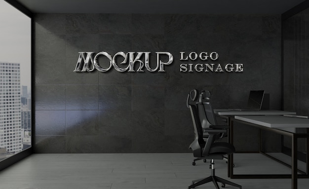 Mockup del efecto del logotipo de Chrome