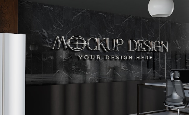 Mockup del efecto del logotipo de Chrome