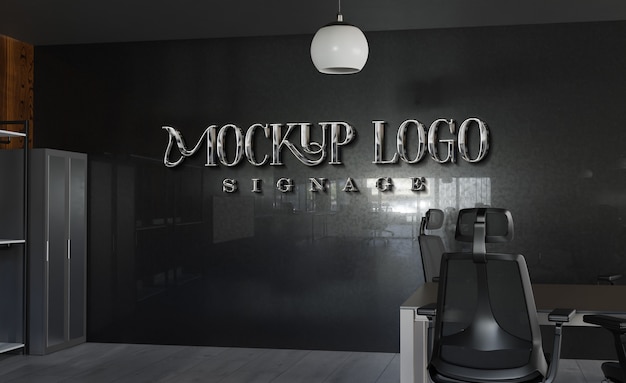 Mockup del efecto del logotipo de Chrome