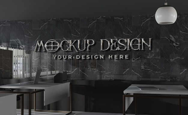 Mockup del efecto del logotipo de Chrome
